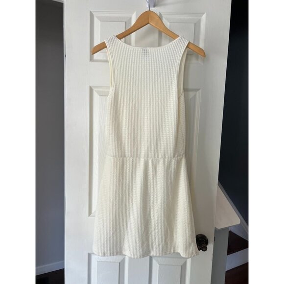 Shein Ivory Cream Textured Sleeveless Dress Medium M Casual Summer Beach Lounge - Picture 4 of 4